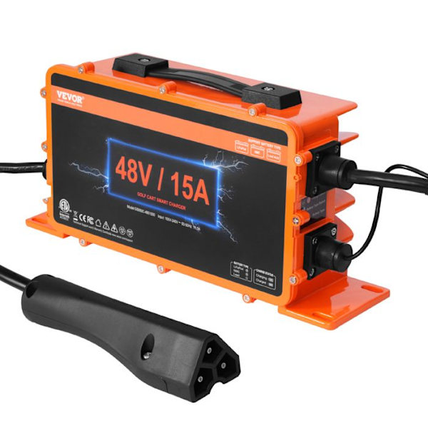 48V golfvagnsbatteriladdare-VEVOR-smart batteriladdare med RXV-kontakt för EZGO TXT, IP67