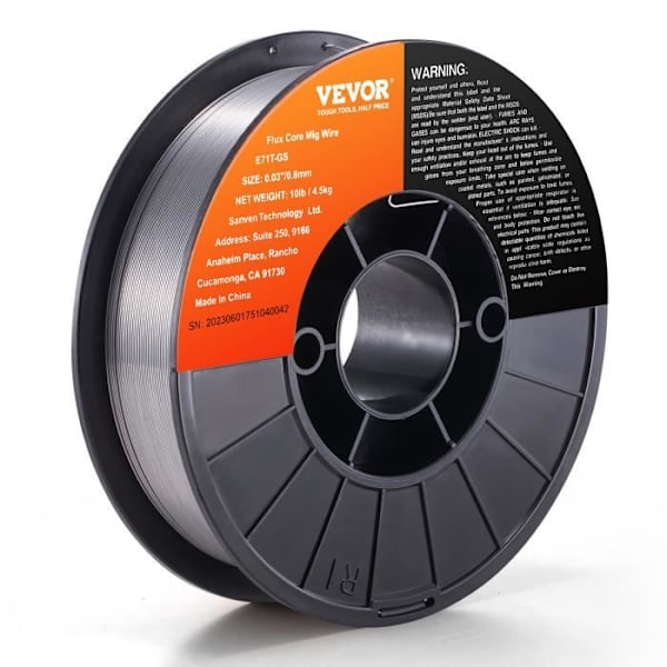 Svetstråd - VEVOR - MIG Svetstråd E71T-GS med gasfri mjukstål Fluxkärna 0,8 mm 4,5 kg