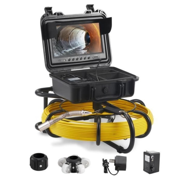 Rörinspektionskamera - VEVOR - Drain Endoskopisk kamera - 9'' Skärm 70m kabel