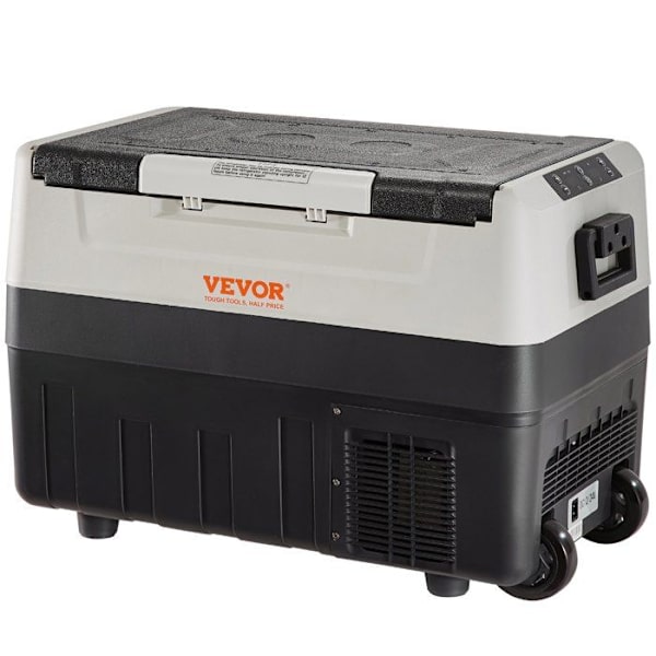 45 L Bärbar elektrisk kylbox - VEVOR - Bilkylskåp med dubbla zoner - 0,6 kW.h -20°C till 10°C Justerbar