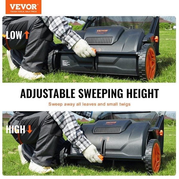 Lawn Sweeper - VEVOR - Lawn Sweeper Broom Grass Collection Bag 53,5 cm 99 L