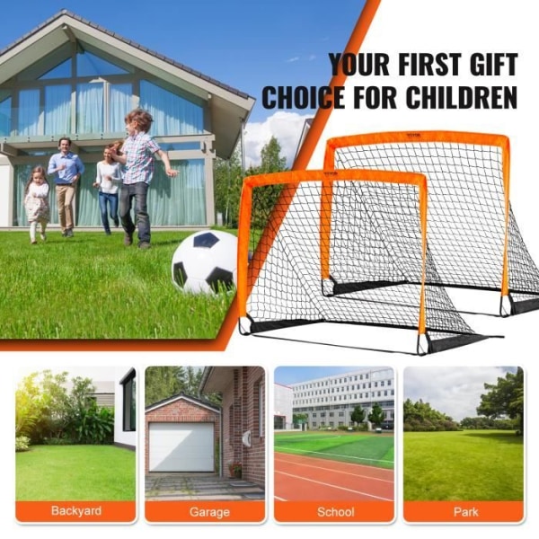 Fotbollsmål - VEVOR - 2st Pop Up Fotbollsmålsnät för barn Bur 120x90 cm glasfiber