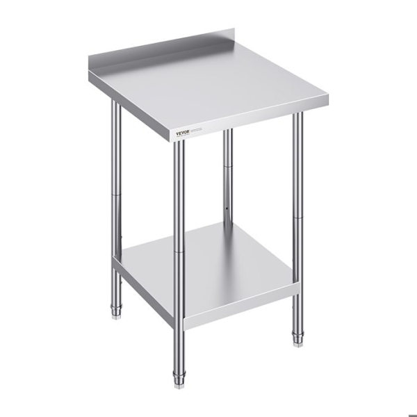 Förberedningsbord i rostfritt stål - VEVOR - 610 x 610 x 914 mm - för kulinarisk, hushålls- och bruksbruk