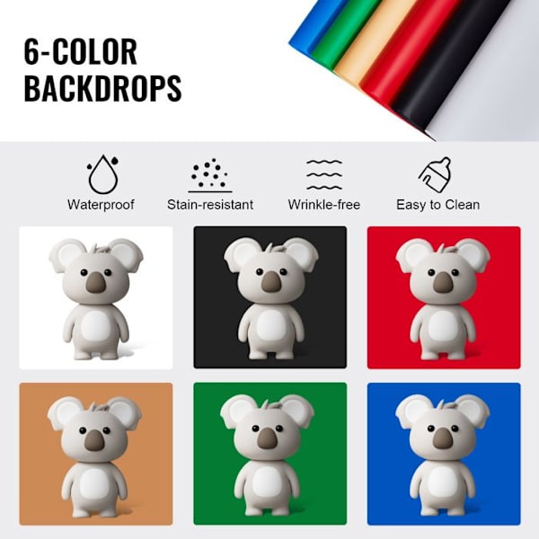 Photo Studio Light Box-VEVOR-50,5x49,5 cm-Photo Box Kit 3000-5600 K-3 Färgtemperaturer 160 LED