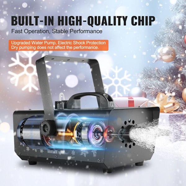 Snömaskin-VEVOR-650 W-Fjärrstyrd hängande bärbar konstgjord snöflingamaskin med 1L tank