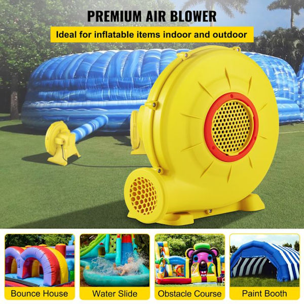 Luftfläkt-VEVOR-450 W-Kommersiellt-uppblåsbara slott-0,6 HP-hastighet 3400 rpm-Bouncy House utomhusspel