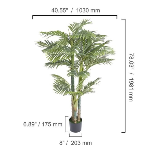 Artificiellt träd - VEVOR - Artificiellt träd Palmträd med gyllene käpp Konstgjord växtdeko 1030x1981mm