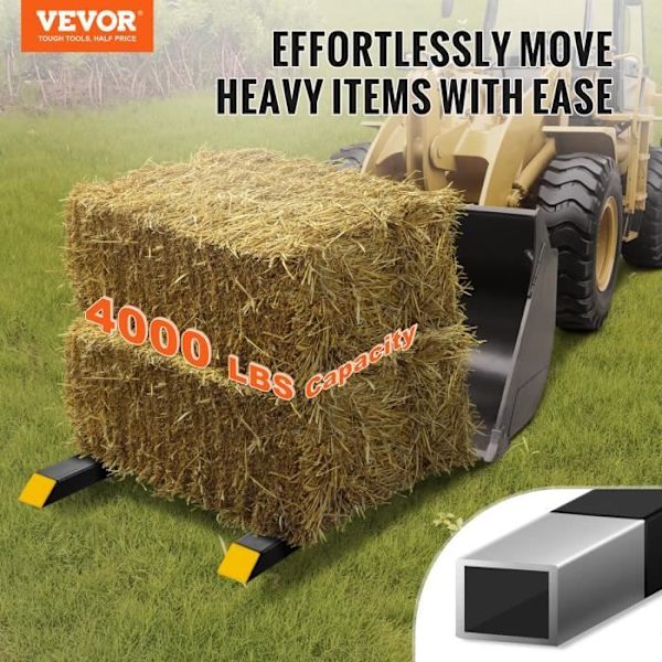 Pallgafflar-VEVOR-1490x100x230 mm-Längd 149cm justerbar för Lastare Traktor Skopa gaffeltruck