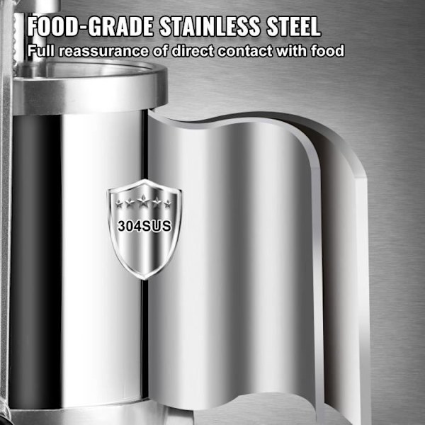 Korvstoppare - VEVOR - 1,5L vertikal manuell korvmaskin - rostfritt stål 3 rör