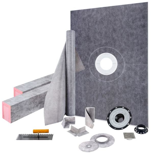 Duschkarsats-VEVOR-965x1524mm-Vattentät-PVC Offset Dränering-Rostfritt stålgaller 10 cm-2 Duschkanter-2 Glättare-Bad