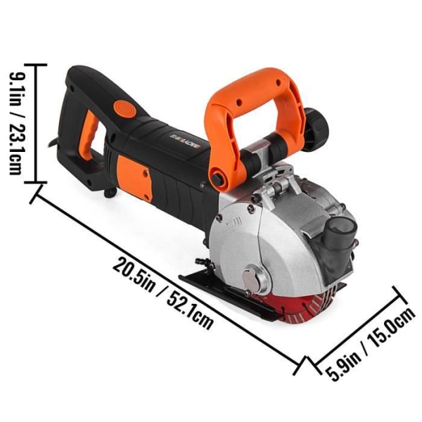 Electric Wall Groover - VEVOR - 133mm - 5 Diamantskivor - Tillbehörslåda ingår röd svart och silver