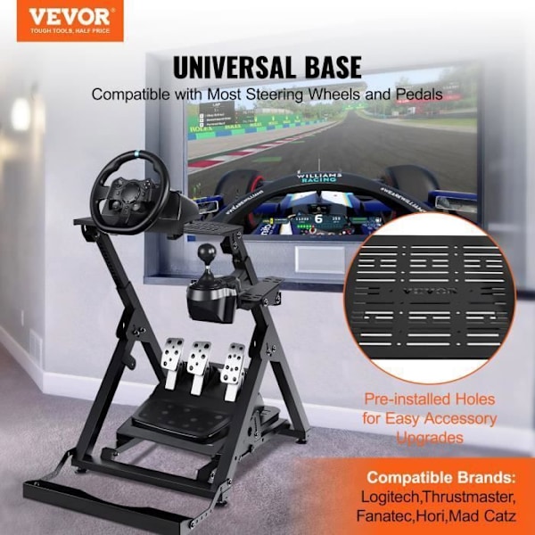 Simuleringsställ - VEVOR - Fällbart X Höjdjusterbart Racing Wheel Stand för Logitech