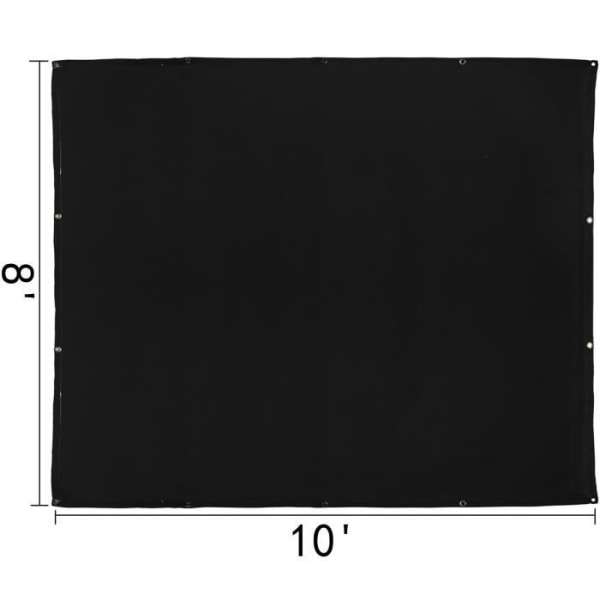 Brandfilt - VEVOR - 2,4 x 3,05 m - Utmärkt kvalitet vävt glasfibertyg - Svart