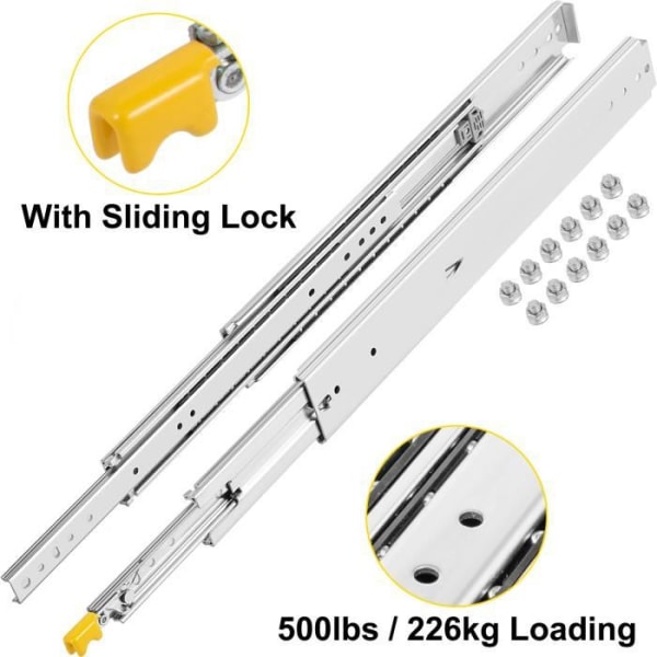 Lådslider - VEVOR - 71,1 cm Lådslider - Kapacitet: 225 kg