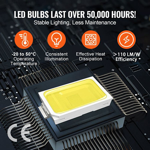 LED Garagelampa-VEVOR-Kallvit Verkstadstaklampa, 22000 lm, 6500 K-för källare, lager, bilskönhetssalong