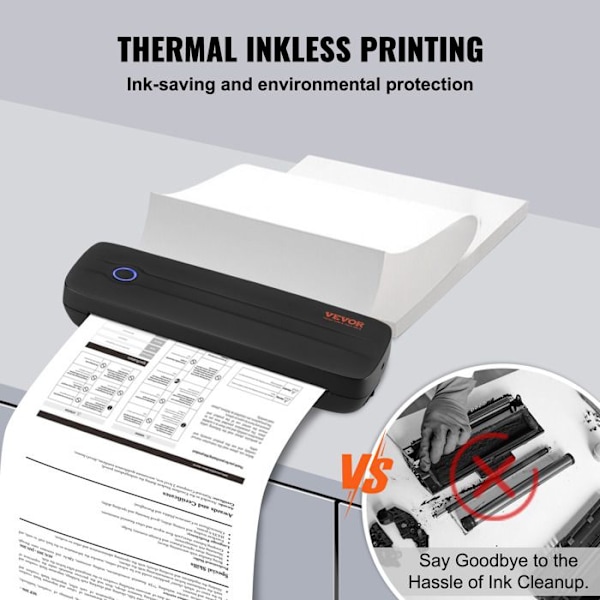 Bärbar trådlös termisk skrivare 203 DPI-VEVOR-för A4, A5 och 216x279 mm termopapper-kompatibel med iOS, Android