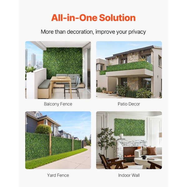 Mur Växt Konst-Artificiell-VEVOR-Dekorativ VäggPanel Milano Gräs Pluggbar-För Inomhus- och Utomhusdekoration-300x150 cm
