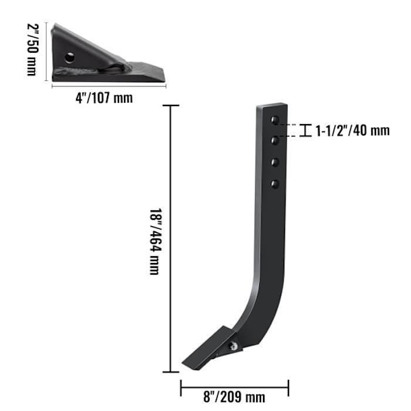 Box Blade Plog Stång - VEVOR - 464 x 209 mm - 5 Styck 4 Hål Stång - Byte, Grävning, Plöjning