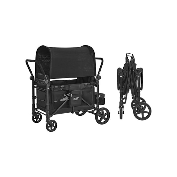 Barntransportvagn-VEVOR-Maximal belastning 150 kg-med justerbart handtag-4-sits campingvagn-Svart