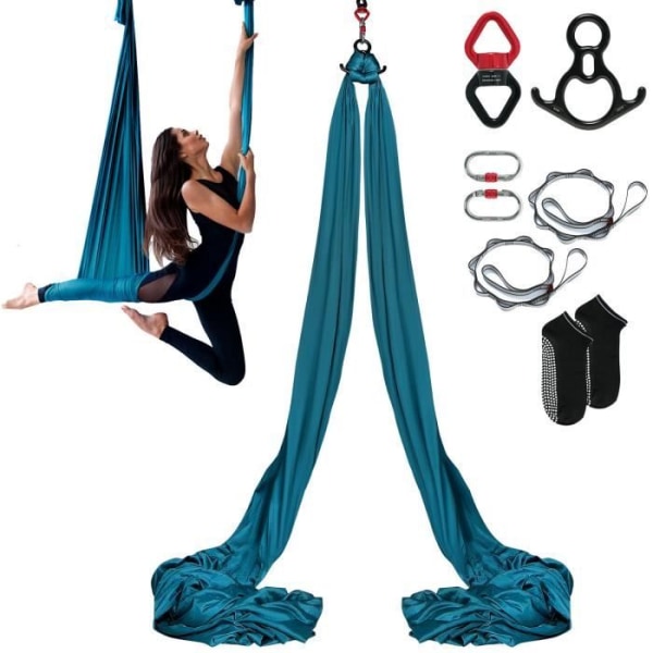 Aerial yoga hängmatta-VEVOR-grön8x2,8m-100 g-m² Belastning 1000kg-Antigravity flygflygning-Fitness Bodybuilding Pilates Gym Home Studio