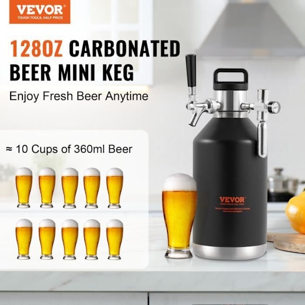Ölkran - VEVOR - 4L Portabel ölkranInox ölfattryck 0-30PSI