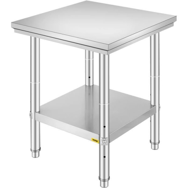 VEVOR Köksarbetsbord i rostfritt stål - 60 x 60 x 80 cm - Lastkapacitet 150 kg