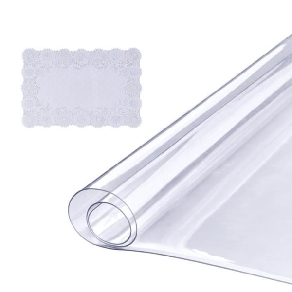 Transparent Vattentät duk - VEVOR - Transparent rektangel bordsduk PVC bordsskydd 92,5x45,7x1,5 mm
