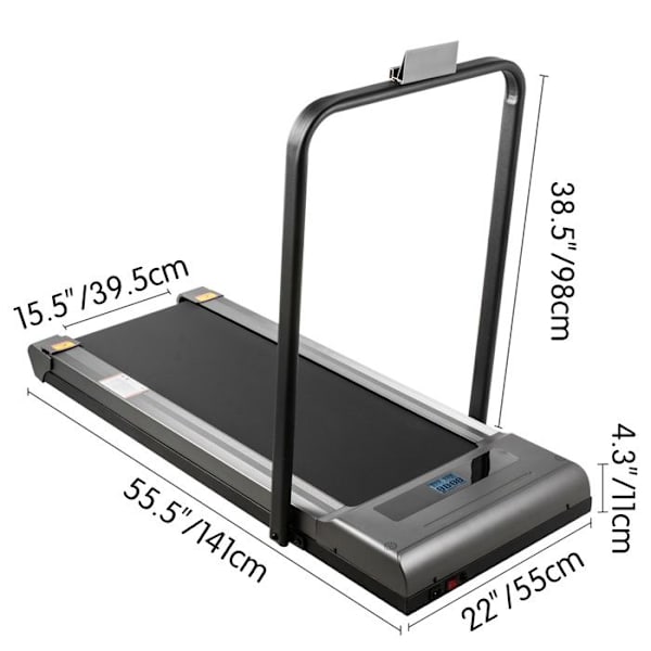 Elektriskt löpband-VEVOR-500W-Kapacitet Vikt 100 kg-med fjärrkontroll LED Digital Display-för hemmakontoret gym