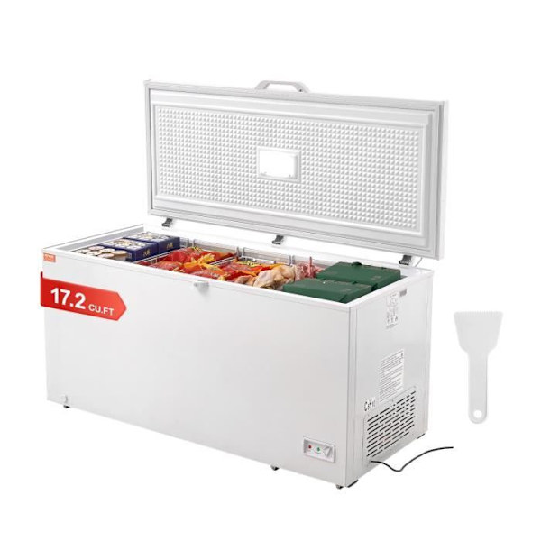 Frys - VEVOR - 488 L - 4 löstagbara korgar - Öppen övre dörr med låslock - 7 nivåer temperatur