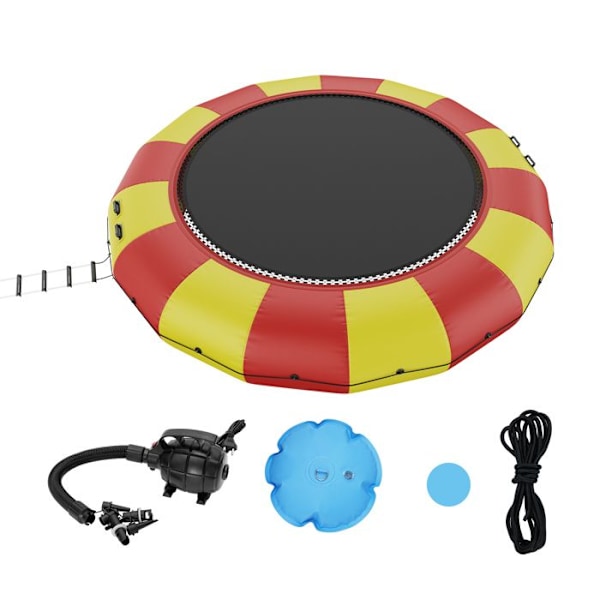Uppblåsbar vattenstudsmatta-VEVOR-vattenstudsmatta 537x90cm-Flytande rebounder för barn, poolsjö