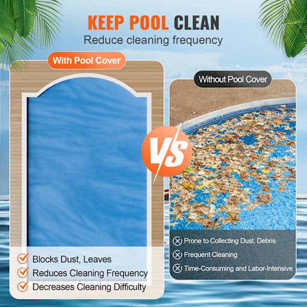 Solskydd för pool-VEVOR-12,19 x 6,1 m-Rektangulära solskydd för pool-för värmevatten