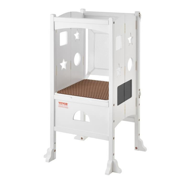 Utsiktstorn för barn -VEVOR- 510x540x942mm, 56,75kg, Vit, hopfällbart massivt trä 3 högt skyddsnät