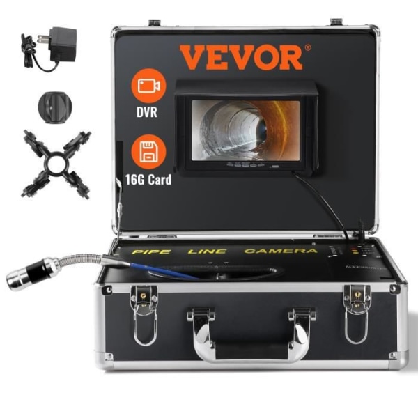 Digitalt endoskop - VEVOR - 7'' Skärm 40m Kabelinspektion Kamera Avloppsrör 1000TVL