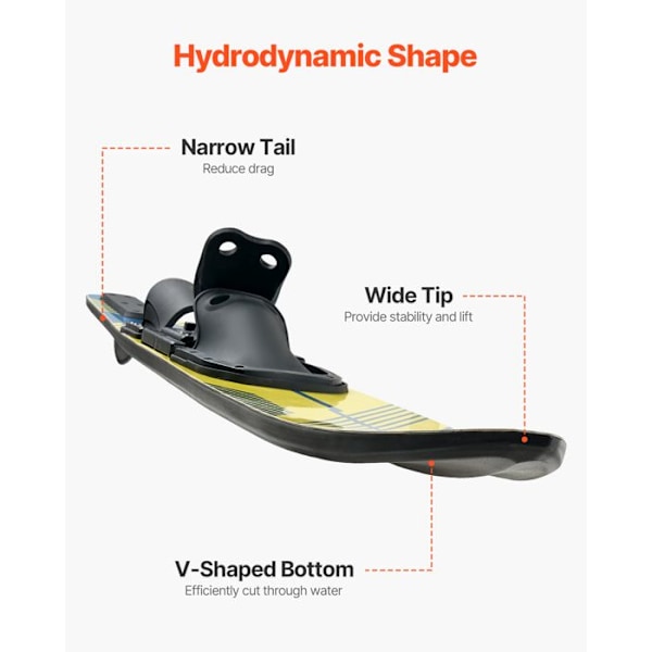 Combo Vattenskidor-VEVOR-170,2 cm-Vattenskidmaterial för Vuxna-UV-beläggning-Sport på Vatten