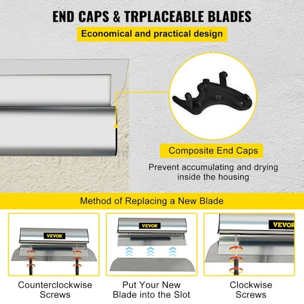Skimming Blade-VEVOR-Smoothing Blade 25/40/60 cm Gipsspatel Blade Kit-för utjämning av gipsgips