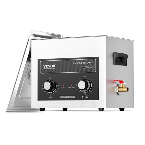 Ultraljudsrengörare 10L-VEVOR-Ultrasonicbad 240 W-Värme och korg-för bilkomponenter, smycken, glasögon, laboratorium