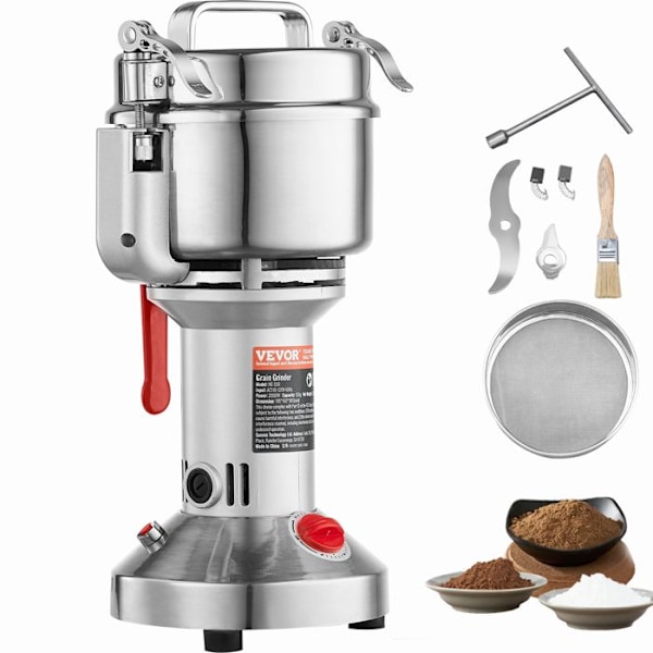 Kaffekvarn Kryddor Elektrisk 550g - VEVOR - 2000W - 3-lagersblad, Timer, Överbelastningsskydd - spannmål örter nötter Pengar