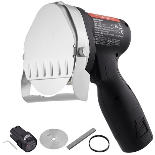 Sladdlös elektrisk Kebabkniv 80 W-VEVOR- Ljud: <80dB-med 2 100 mm blad, justerbar tjocklek 0-8 mm, för restauranger