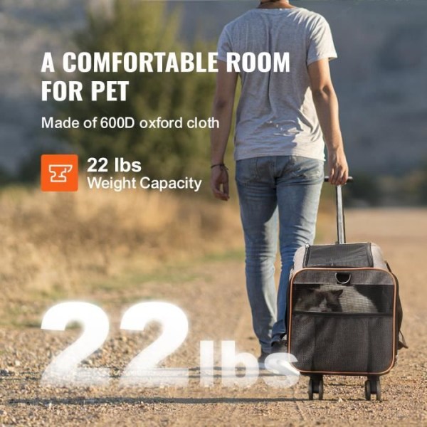 Pet Carrier Bag - VEVOR - 9,9 kg Cat Dog Wheeled Bag