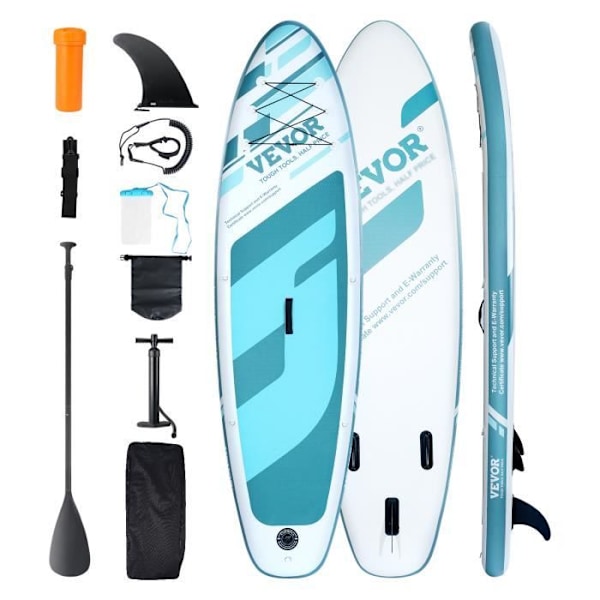 Uppblåsbar Paddle Board - VEVOR - Uppblåsbar Paddle Stand Up SUP Paddle Board 335,2 cm med tillbehör, 3352 × 838 × 152 mm