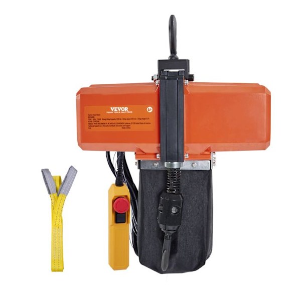Elektrisk kedjetelfer - VEVOR - Lastkapacitet 499 kg - Max lyfthöjd 4,5 m, 580 W - för garage, verkstad, hotell, hem