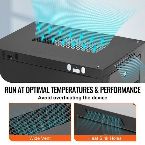 15U väggmonterad serverskåp-VEVOR-nätverksrackskåpa med hjul-belastning 500 lbs-för IT-utrustning