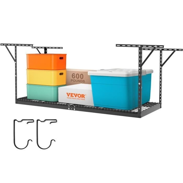 Garageförvaringsställ-VEVOR-Kallvalsat stål-91,4 x 243,8 x 101,6 cm-Belastning 32,6 kg-Svart