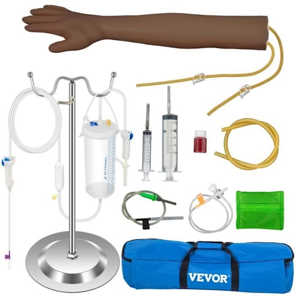 IV övningsarm - VEVOR - 55 cm, mörk hy, starkt simulerade vener, för laboratorieskolor