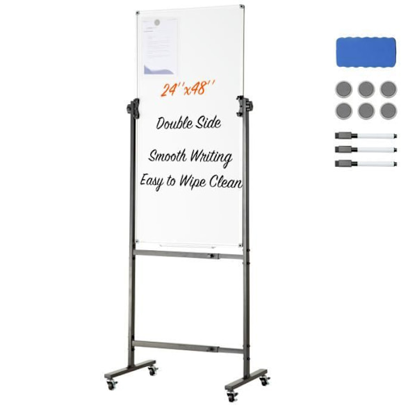 VEVOR Dubbelsidig Mobile Dry Erase Magnetic Whiteboard 122 x 61,1 cm