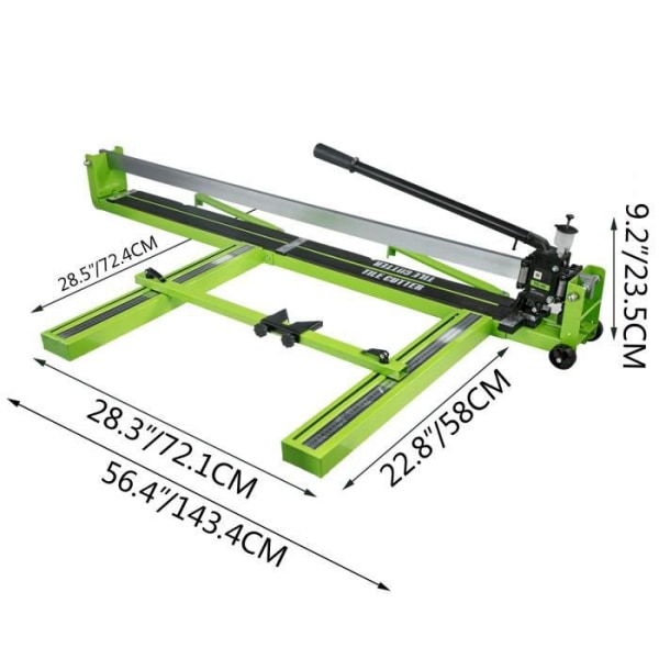 VEVOR 1200 mm manuell kakelskärare - Stor kapkapacitet och hög precision Grön, Svart