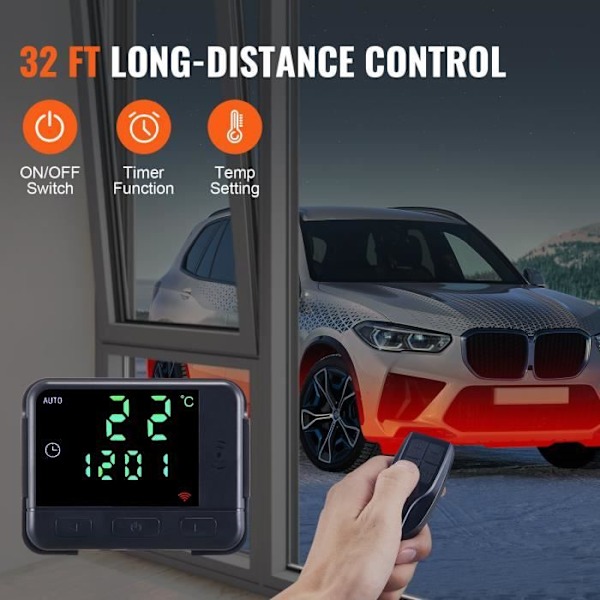Dieselvärmare - VEVOR - 12V 2kW 0,12-0,26L-h LCD Luftvärmare Fjärrkontroll Auto RV Interiör