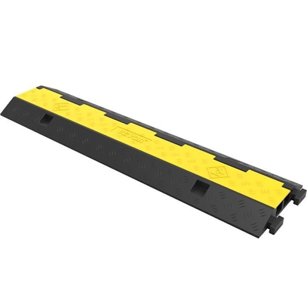 Kabelskyddsramp - VEVOR - 2-kanalig kabelgenomgång - PVC gummilast 5T (set med 3) Svart gul