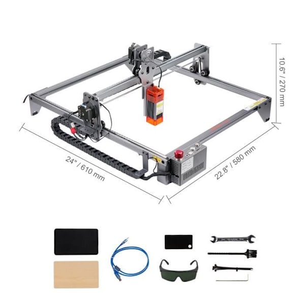 Lasergraveringsmaskin - VEVOR - 5 W Lasergravör komprimerade punkter Ögonskydd