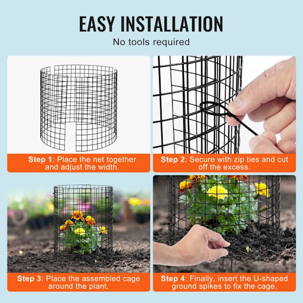 Skyddsgaller för växter - VEVOR - 32 x 35,6 cm - Pack av 6 - Burar för utomhusväxter, blommor och grönsaker
